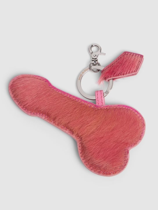 Vivienne Westwood: 带毛皮革钥匙链 - 粉色 - women_1 | Luisa Via Roma