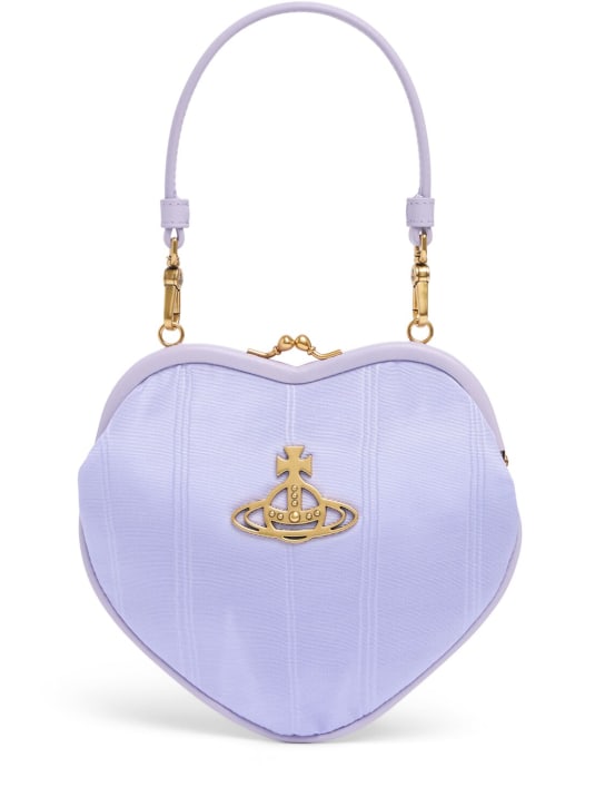 Vivienne Westwood: Belle Heart Frame moiré top handle bag - Leylak Rengi - women_0 | Luisa Via Roma
