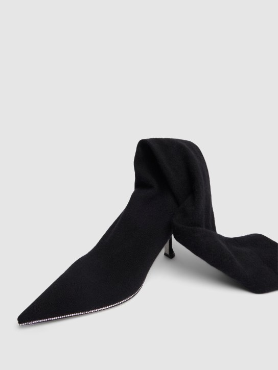 René Caovilla: 80mm Grace cashmere over-the-knee boots - Black/Silver - women_1 | Luisa Via Roma
