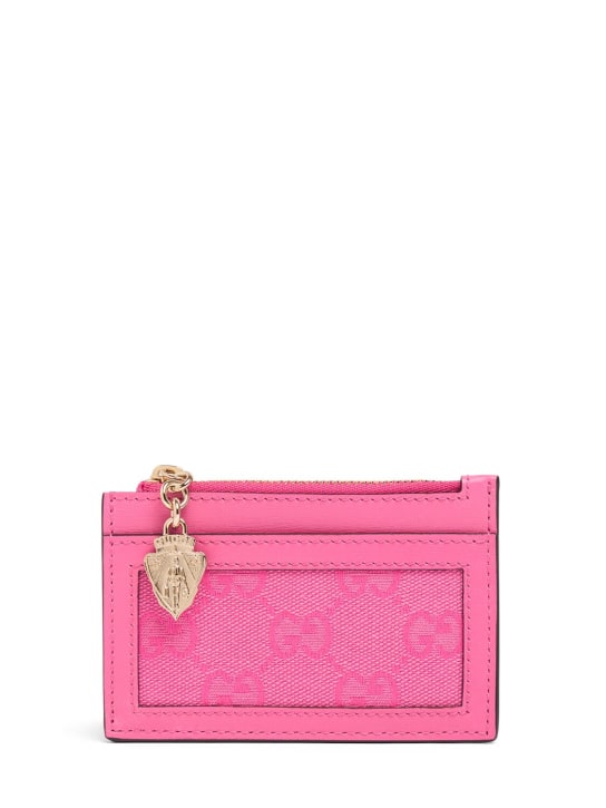Gucci: Luce leather & GG canvas wallet - Rosa - women_0 | Luisa Via Roma