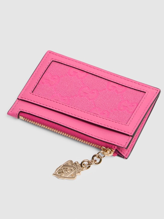 Gucci: Luce leather & GG canvas wallet - Rose - women_1 | Luisa Via Roma