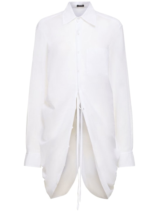 Ann Demeulemeester: Langes, drapiertes Hemd aus Baumwollvoile „Gabi“ - Weiß - women_0 | Luisa Via Roma