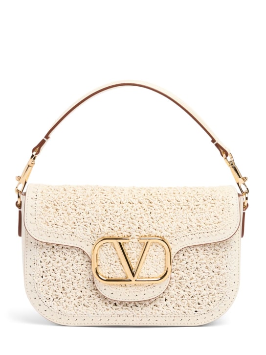 Valentino Garavani: Vlogo signature crochet shoulder bag - Ivory - women_0 | Luisa Via Roma