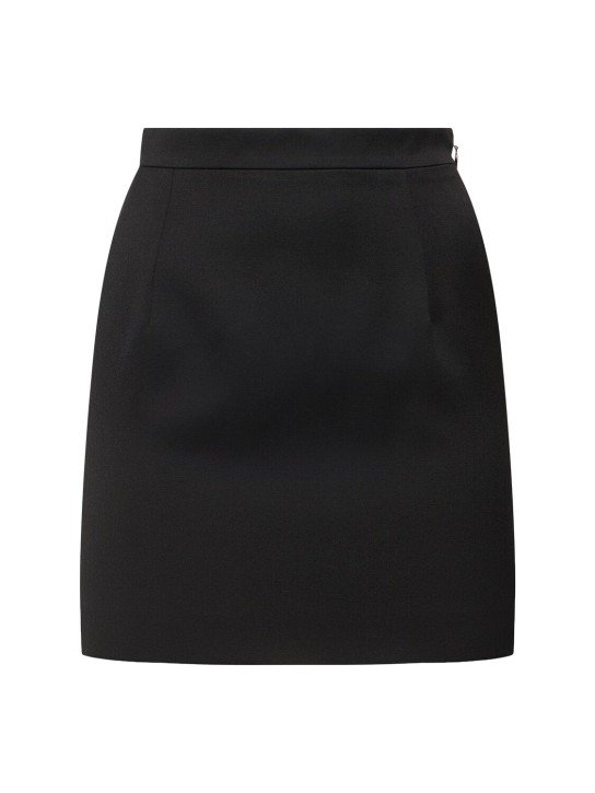 Alessandra Rich: Light wool high waist mini skirt - 블랙 - women_0 | Luisa Via Roma