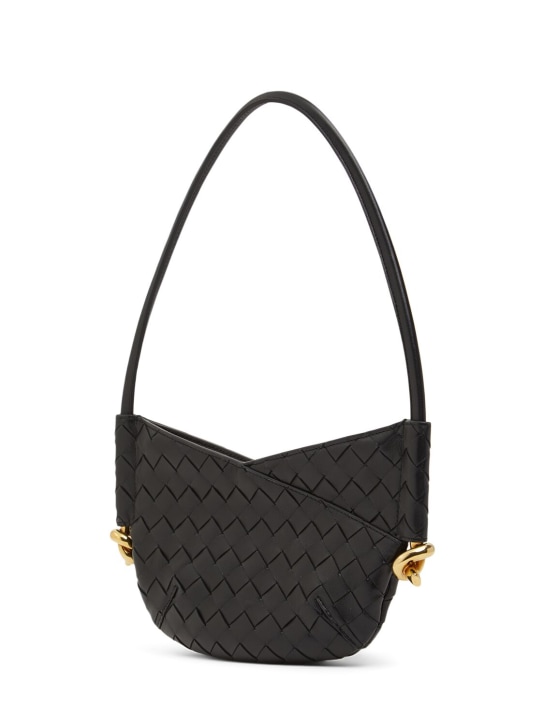 Bottega Veneta: Mini Solstice leather shoulder bag - Siyah - women_1 | Luisa Via Roma