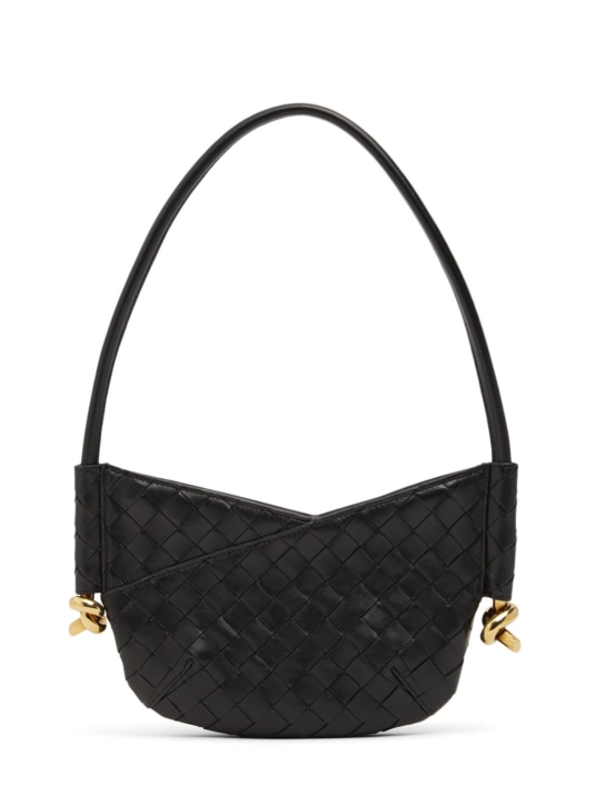 Bottega Veneta: Mini Solstice leather shoulder bag - Siyah - women_0 | Luisa Via Roma