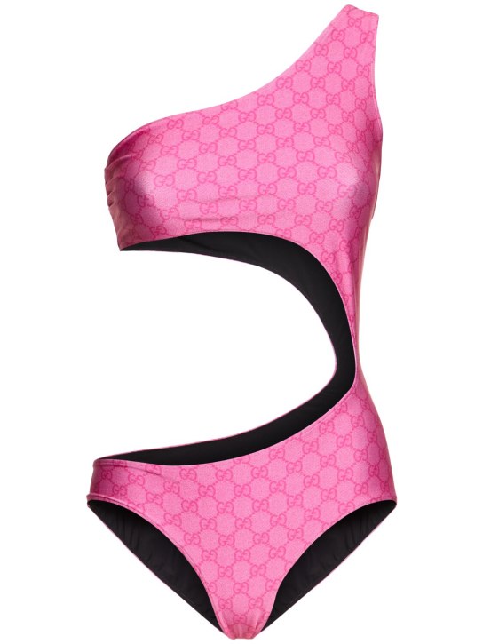 Gucci: GG stretch jersey one piece swimsuit - Pink - women_0 | Luisa Via Roma