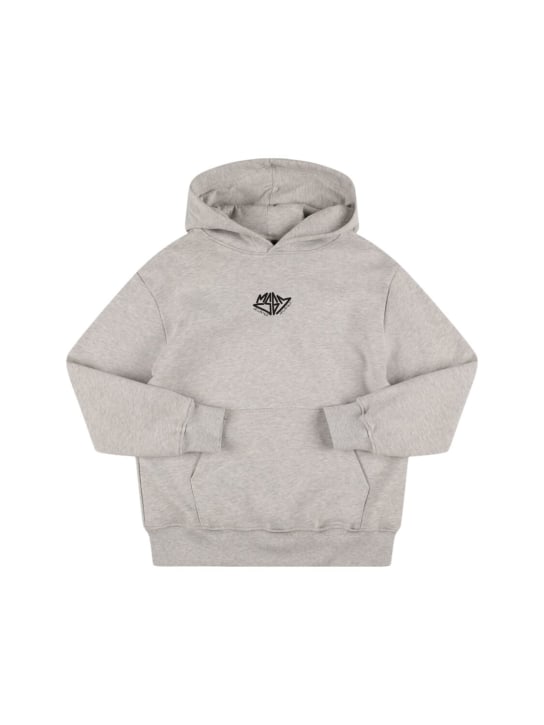 MSGM: Printed cotton sweatshirt hoodie - Gri - kids-boys_0 | Luisa Via Roma