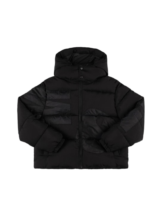 MSGM: Nylon ripstop puffer jacket - Black - kids-girls_0 | Luisa Via Roma