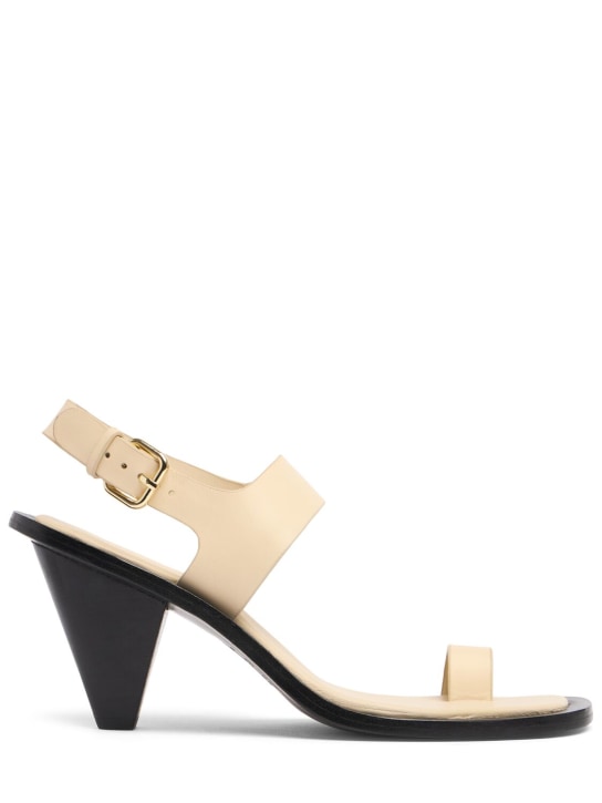 A.EMERY: 85mm Leland leather sandals - Off White - women_0 | Luisa Via Roma