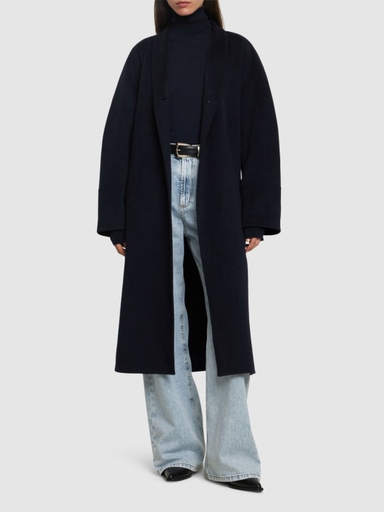 Soeur: Cesar wool blend long coat - Koyu Lacivert - women_1 | Luisa Via Roma