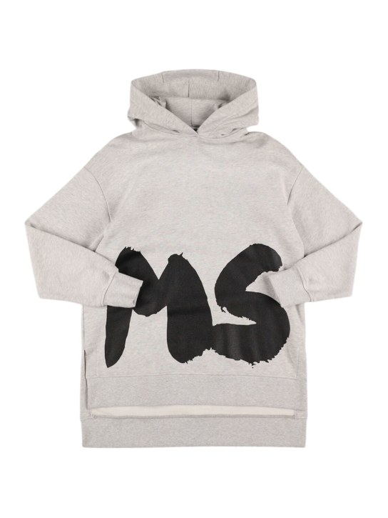 MSGM: Hooded cotton sweatshirt dress - kids-girls_0 | Luisa Via Roma