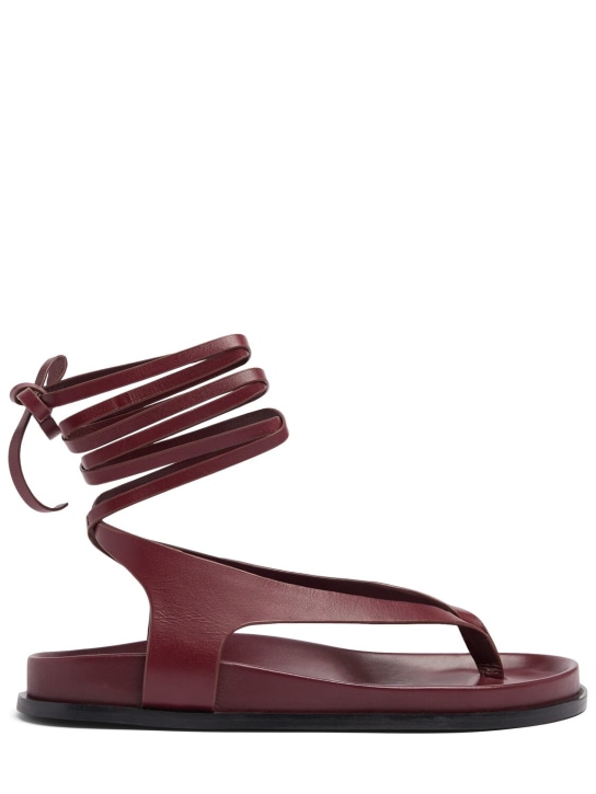A.EMERY: 10mm hohe Sandaletten aus Leder „Shel“ - Merlot - women_0 | Luisa Via Roma