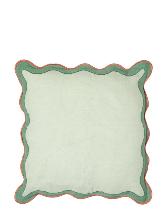 The Conran Shop: Contrast scallop cushion - Green - ecraft_0 | Luisa Via Roma