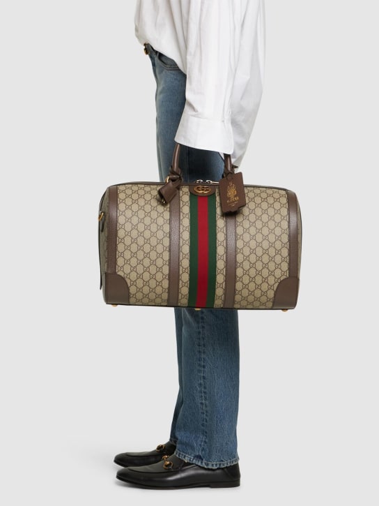 Gucci: Gucci Savoy GG duffle bag - Beige/Brown - men_1 | Luisa Via Roma