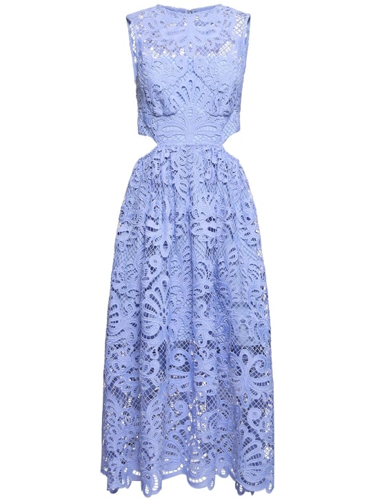 Self-portrait: Lace cutout midi dress - women_0 | Luisa Via Roma