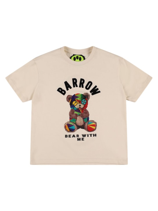 Barrow: Printed cotton jersey t-shirt - Bej - kids-boys_0 | Luisa Via Roma
