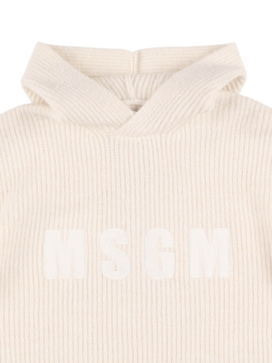 MSGM: Maglia in misto lana con cappuccio - kids-girls_1 | Luisa Via Roma