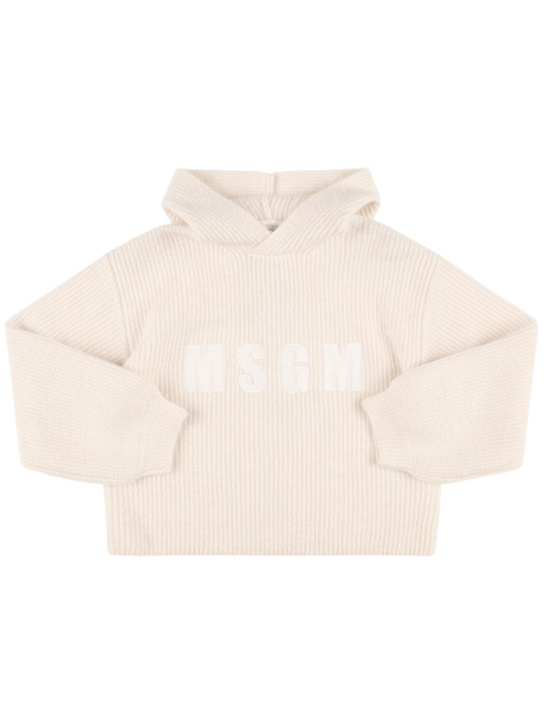 MSGM: Maglia in misto lana con cappuccio - kids-girls_0 | Luisa Via Roma