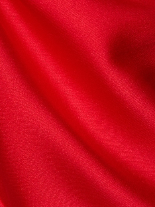 Acne Studios: Jupe midi asymétrique en soie drapée - Rouge - women_1 | Luisa Via Roma
