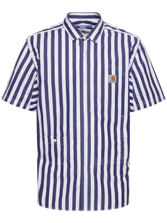 JUNYA WATANABE: Carhartt striped cotton shirt - Beyaz/Lacivert - men_0 | Luisa Via Roma