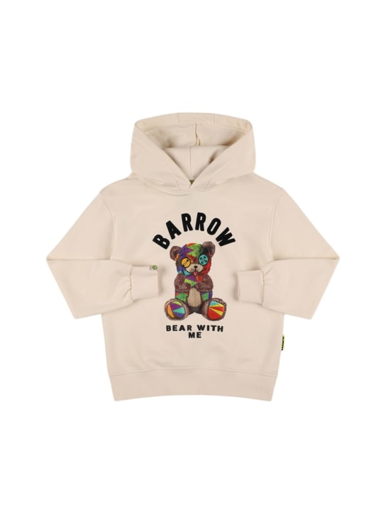 Barrow: Printed cotton hoodie - Beige - kids-boys_0 | Luisa Via Roma
