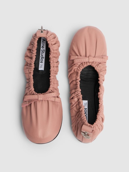 Acne Studios: 10毫米皮革芭蕾平底鞋 - 粉色 - women_2 | Luisa Via Roma
