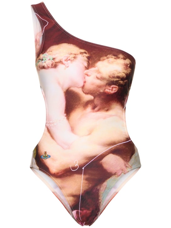 Vivienne Westwood: Costume intero monospalla The Kiss in Lycra - Multicolore - women_0 | Luisa Via Roma
