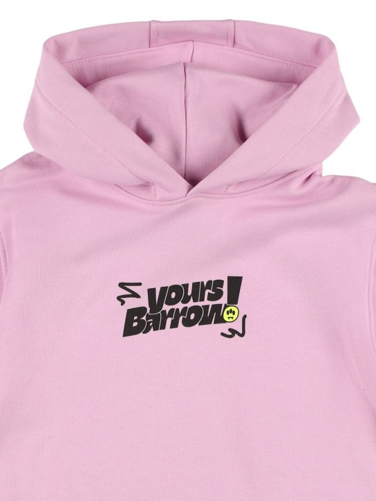 Barrow: Printed cotton hoodie - Pink - kids-girls_1 | Luisa Via Roma