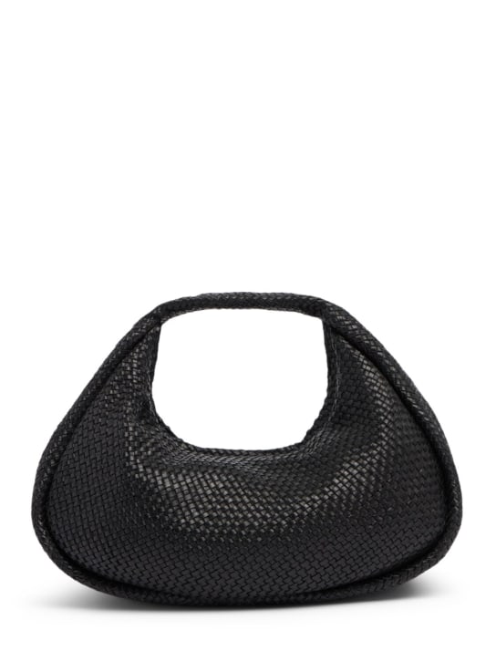 St. Agni: Mini Bon Bon wave leather top handle bag - Black - women_0 | Luisa Via Roma