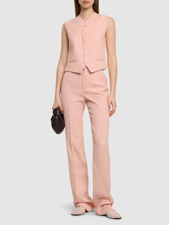 Petar Petrov: Silk & hemp tailored vest - Light Pink - women_1 | Luisa Via Roma