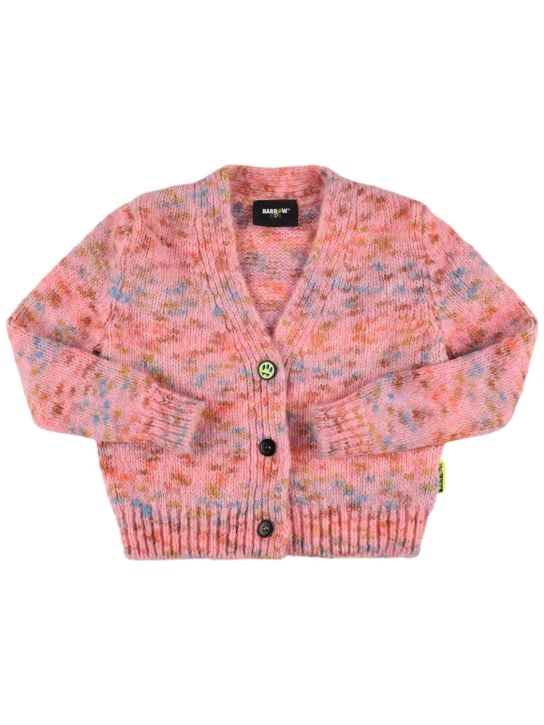 Barrow: Wool blend knit cardigan - Pink - kids-girls_0 | Luisa Via Roma