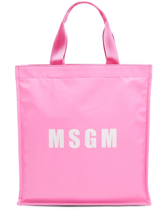 MSGM: 나일론 쇼핑 토트백 - 핑크 - women_0 | Luisa Via Roma