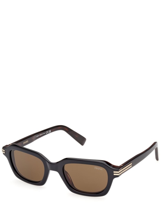 Zegna: Squared sunglasses - Black/Brown - men_1 | Luisa Via Roma