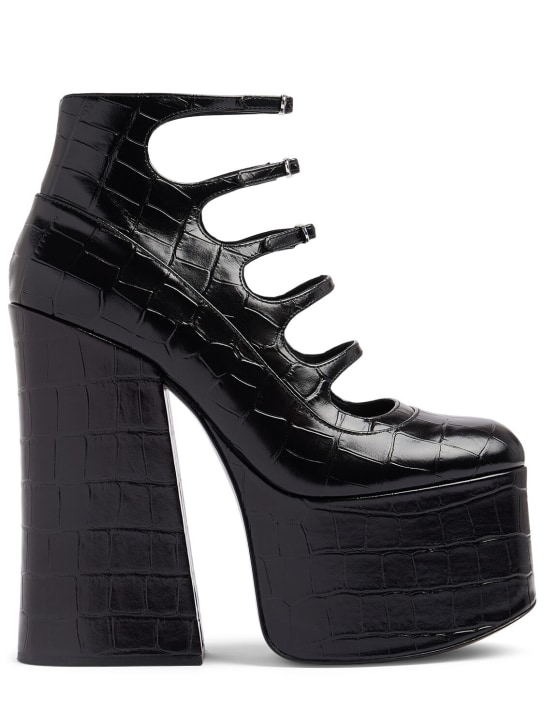 Marc Jacobs: The Kiki leather platform heels - Siyah - women_0 | Luisa Via Roma
