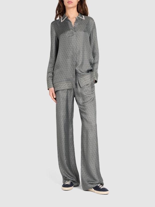 Golden Goose: Journey twill jogging pants - Grey/Multi - women_1 | Luisa Via Roma