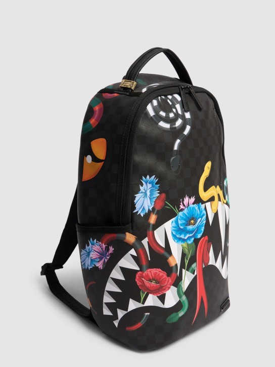 SPRAYGROUND: Shark print canvas backpack - Black - kids-boys_1 | Luisa Via Roma