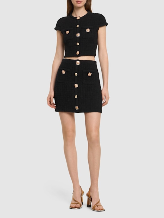 Self-portrait: Embellished knit mini skirt - women_1 | Luisa Via Roma