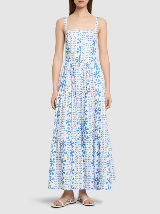 Borgo De Nor: Kleid aus Baumwolle „Jimena“ - Weiß/Blau - women_1 | Luisa Via Roma