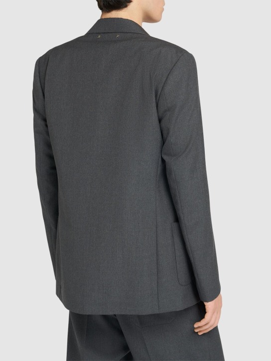 Golden Goose: Journey virgin wool single breast jacket - Anthracite - men_2 | Luisa Via Roma