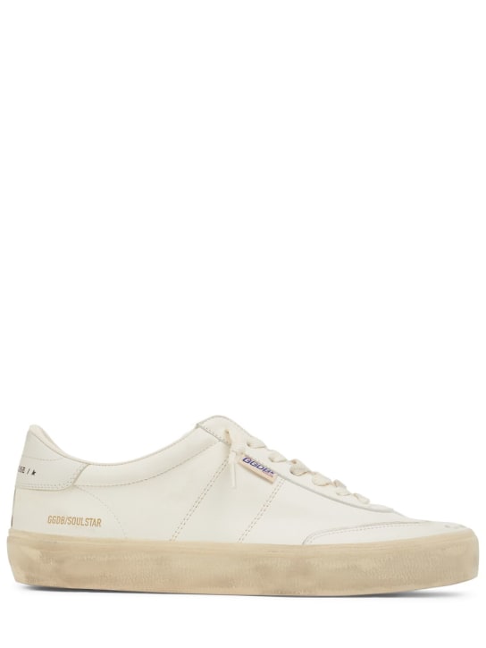 Golden Goose: Soul-star leather sneakers - White/Milk - men_0 | Luisa Via Roma