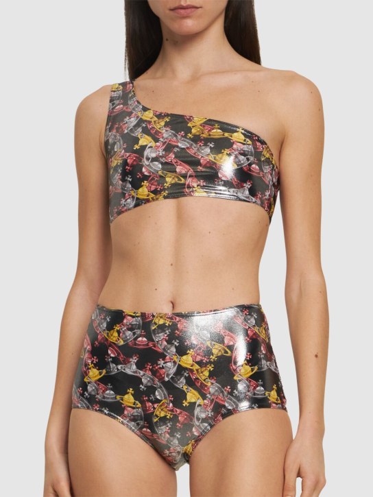 Vivienne Westwood: Crazy Orb high waisted bikini set - Multi/Black - women_1 | Luisa Via Roma