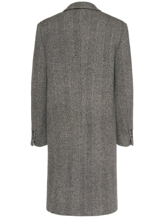 Golden Goose: Golden virgin wool single breasted coat - Anthracite - men_3 | Luisa Via Roma