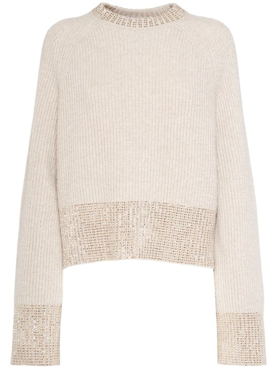 Golden Goose: Journey stones wool sweater - Beige - women_0 | Luisa Via Roma