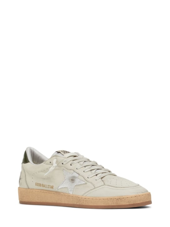 Golden Goose: Ballstar leather sneakers - Dirty White - men_2 | Luisa Via Roma