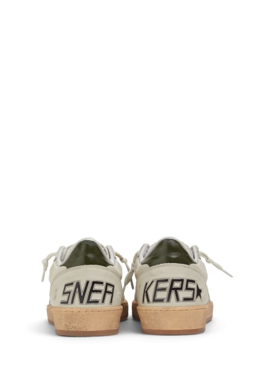 Golden Goose: Ballstar leather sneakers - Dirty White - men_5 | Luisa Via Roma
