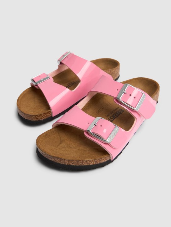 BIRKENSTOCK: Patent Arizona faux leather sandals - Pembe - kids-girls_1 | Luisa Via Roma