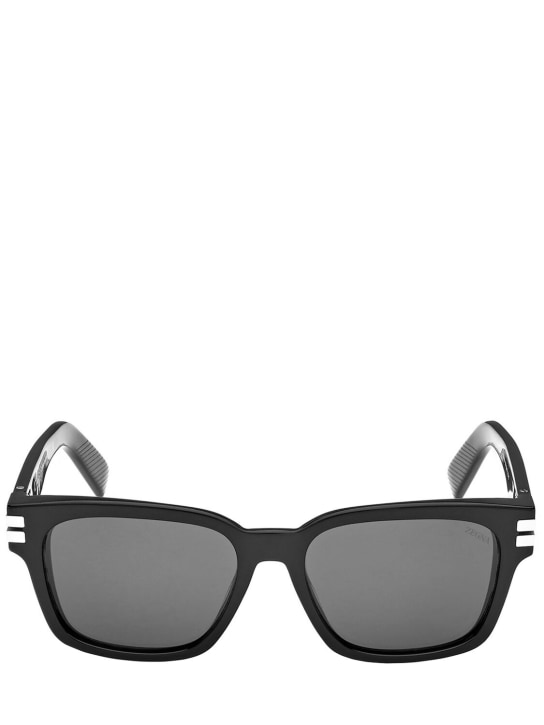 Zegna: Squared sunglasses - Black/Grey - men_0 | Luisa Via Roma