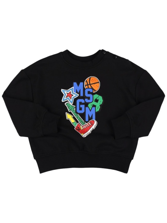 MSGM: Printed cotton blend sweatshirt - kids-boys_0 | Luisa Via Roma