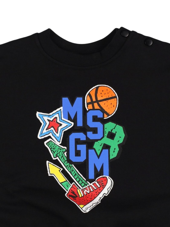 MSGM: Printed cotton blend sweatshirt - kids-boys_1 | Luisa Via Roma